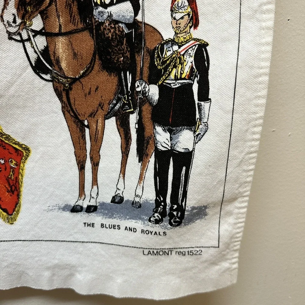 Vintage London Scene Made in Uk Lamont The Guards Tea Towel Wall Hanging